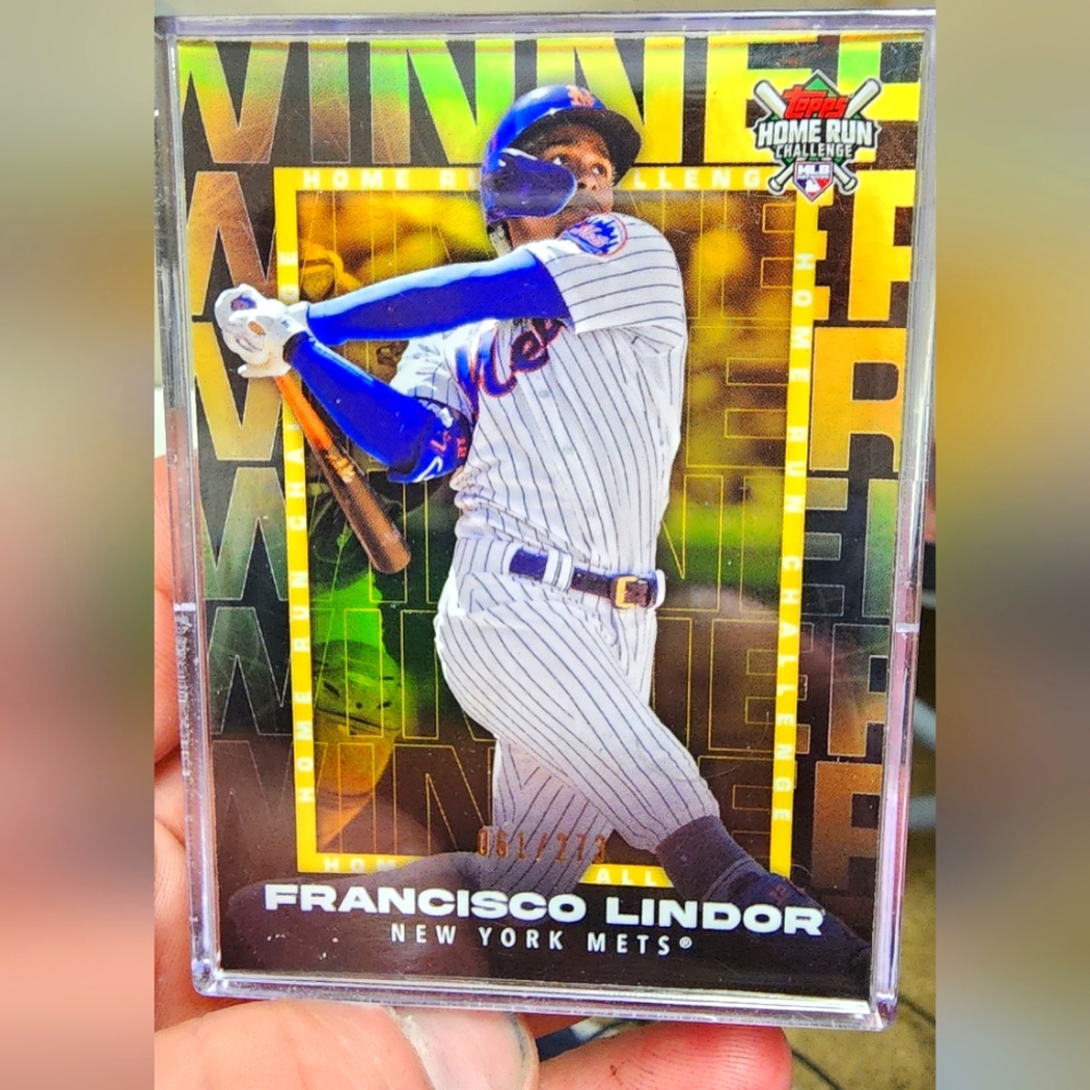 2023 topps home run challenge winning Francisco lindor numbered card 61-249